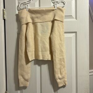 Cream Off the Shoulder Knit Top